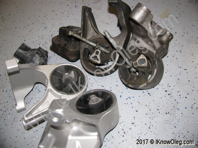 New and torn engine mounts